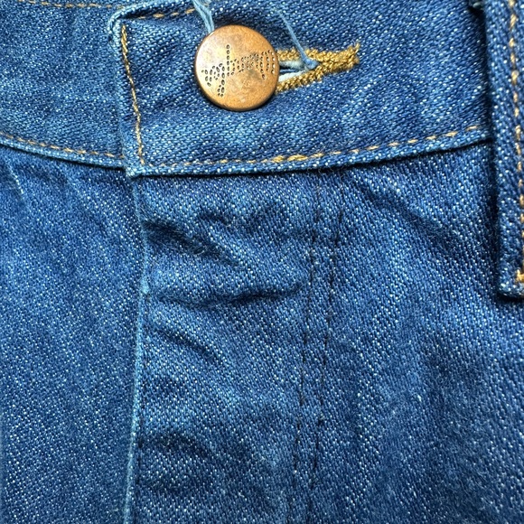 Vintage Wrangler Deep Blue Straight Jeans size 7/8x34 - Picture 2 of 5